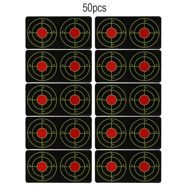 50pcs Targets Glow 6x6cm Reactive Splatter Paper Target for Hunting Train-ebowsos