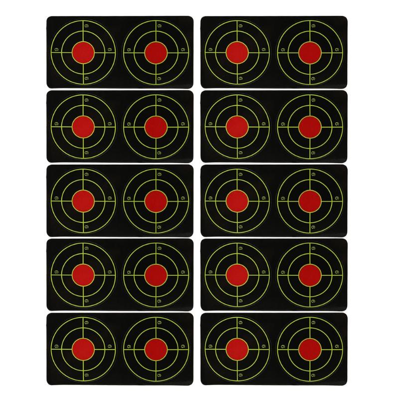 50pcs Targets Glow 6x6cm Reactive Splatter Paper Target for Hunting Train-ebowsos