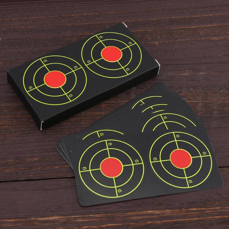 50pcs Targets Glow 6x6cm Reactive Splatter Paper Target for Hunting Train-ebowsos