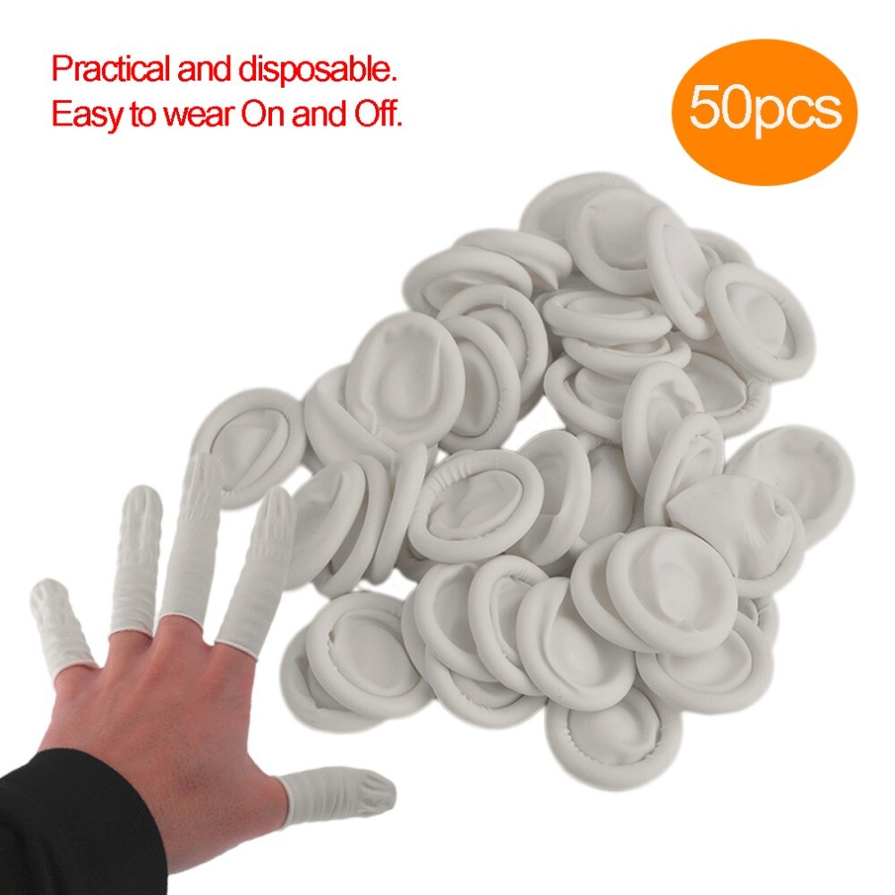 50pcs/set Professional Nail Art Rubber Fingertips Protective Gloves Disposable Nail Art Manicure Use Gloves - ebowsos