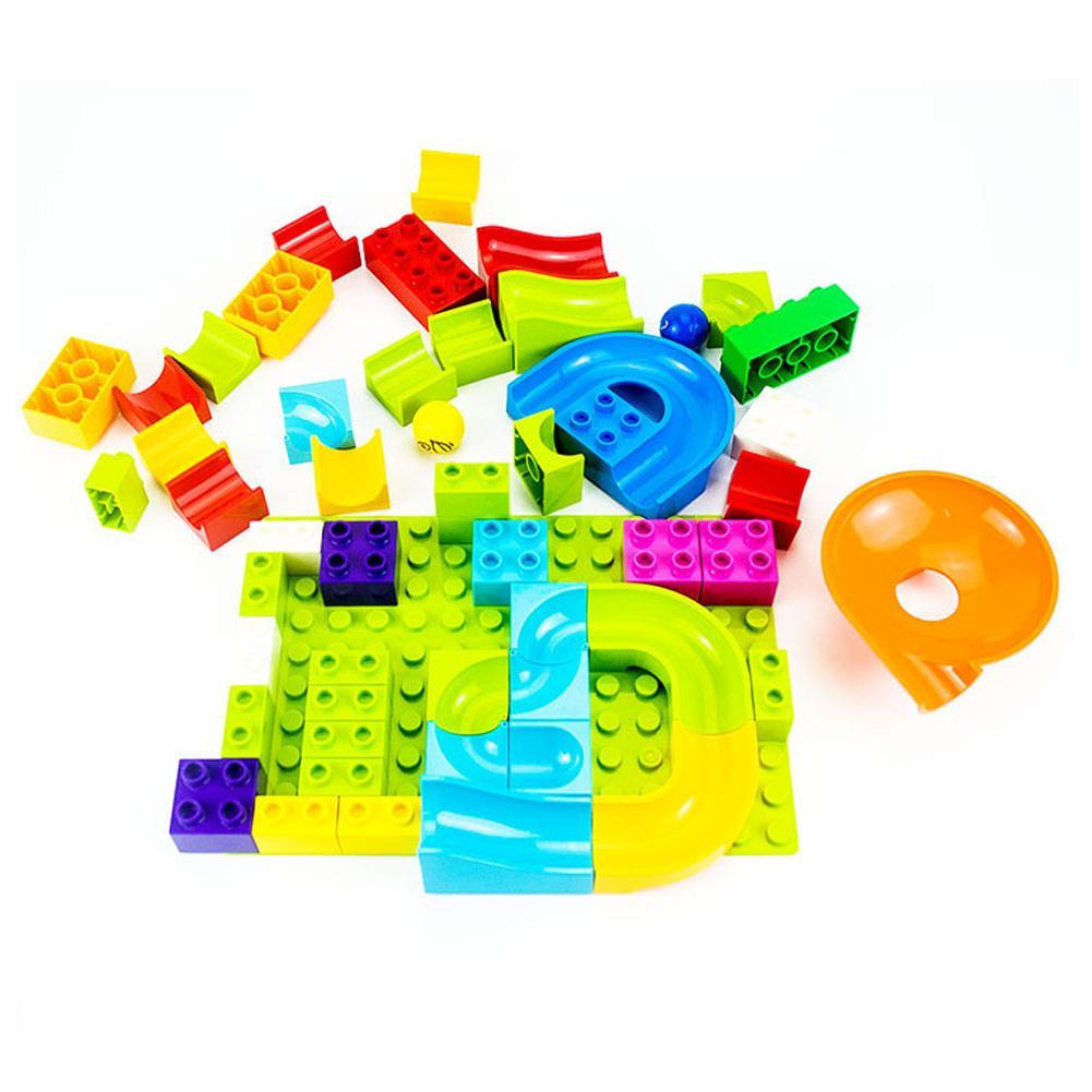 52-156Pcs Slide Block Run Maze Balls Track Building Blocks Funnel Slide Big Size Building Brick Compatible Gift For Kids-ebowsos