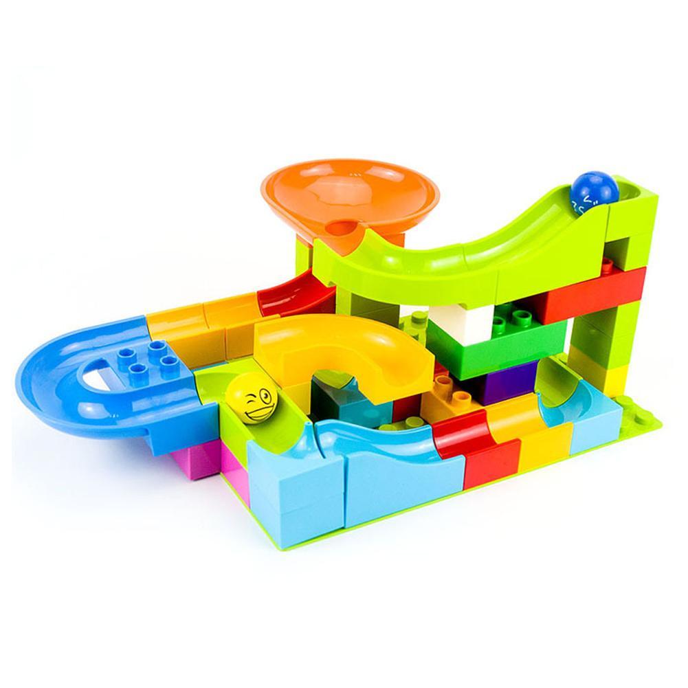 52-156Pcs Slide Block Run Maze Balls Track Building Blocks Funnel Slide Big Size Building Brick Compatible Gift For Kids-ebowsos