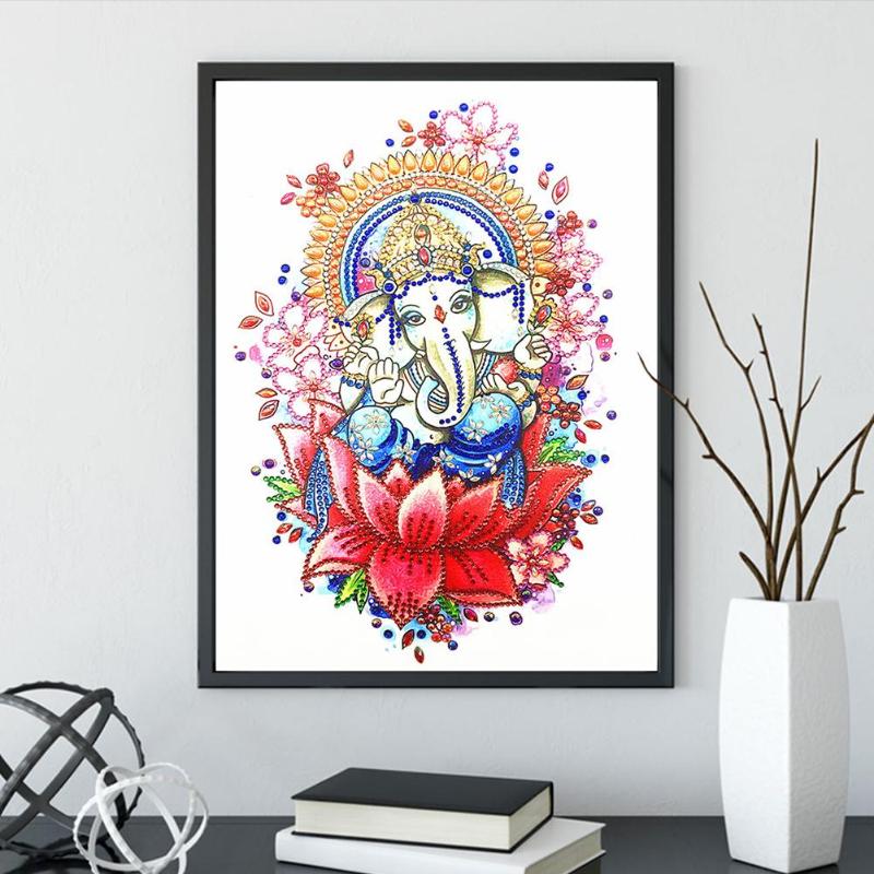 5D DIY Special Shaped Diamond Painting Elephant Trunk Buddha Embroidery Kit Popular Home DIY Decorations Dropshipping - ebowsos