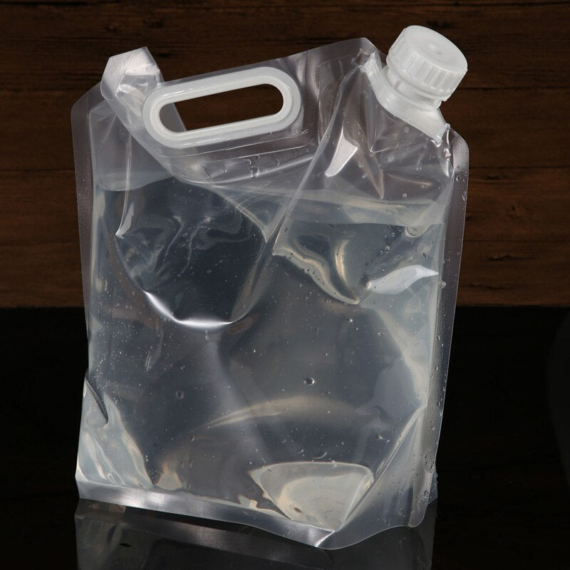 5L Foldable Water Bottle Bag Collapsible Drinking Water Kettle Outdoor Large Container Carrier Survival Kit-ebowsos