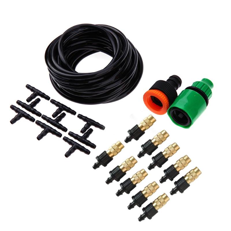 5M 10pcs Nozzles Kit DIY Drip Irrigation System Automatic Watering Garden Hose Micro Drip Garden Watering Kits Sprinkler Set - ebowsos