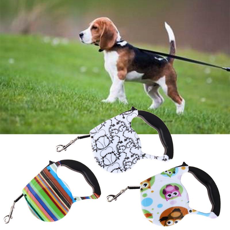 5M Automatic Pet Dog Leashes Extending Dog Traction Rope Retractable Pets Dog Lead Rope One Hand Braking Locking Automatic Leash - ebowsos