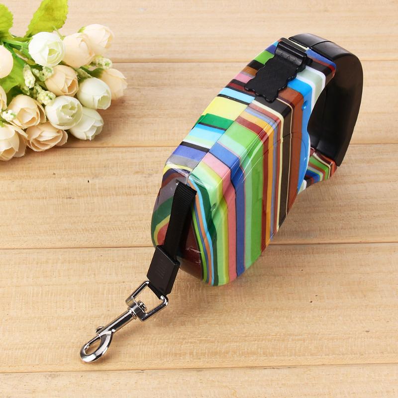 5M Automatic Pet Dog Leashes Extending Dog Traction Rope Retractable Pets Dog Lead Rope One Hand Braking Locking Automatic Leash - ebowsos