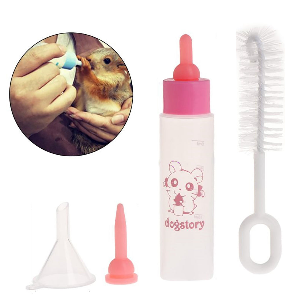 5PCS Pet Nursing Bottle Kit Water Milk Feeder Pet Feeding Bottle Chinchilla Rabbit Guinea Pig Feeder Bottle Supplies For Hamster-ebowsos