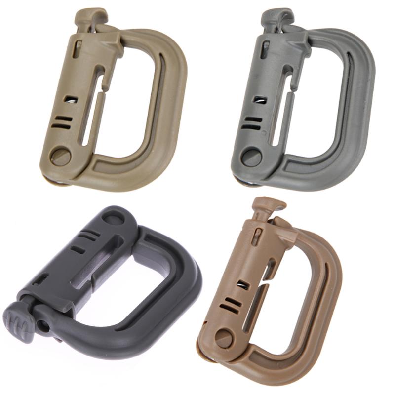 5PCS/SET Tactical Backpack EDC Shackle Snap D Locking Ring Mount D-Ring Clip KeyRing New Carabiner Hook Buckle Climbing Outdoor-ebowsos