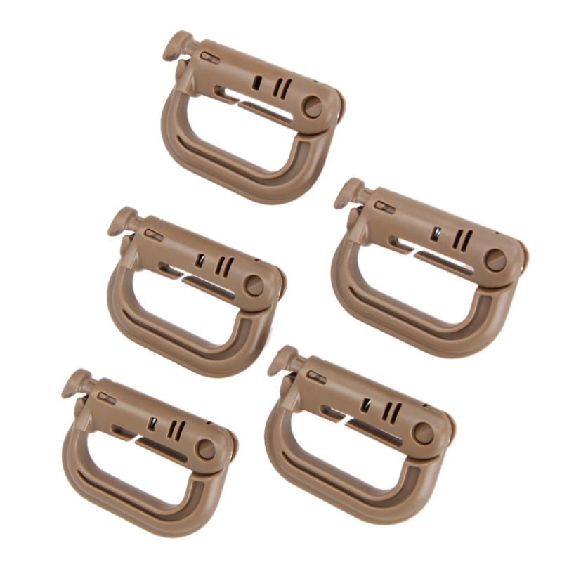 5PCS/SET Tactical Backpack EDC Shackle Snap D Locking Ring Mount D-Ring Clip KeyRing New Carabiner Hook Buckle Climbing Outdoor-ebowsos