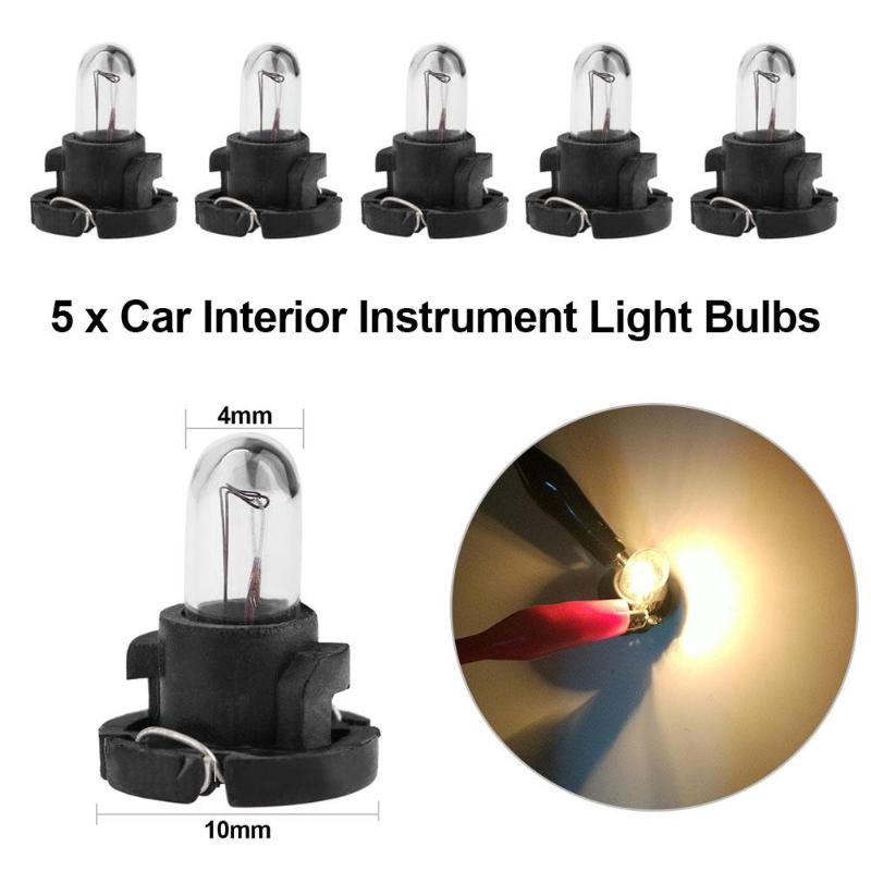 5Pcs T4 1.2W 12V Car Motorcyle Instrument Light Bulb Auto Interior Dashboard Lamp for Mitsubishi for Audi High Quality Car Light - ebowsos