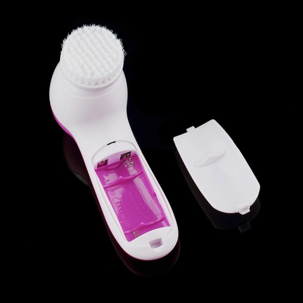 5in1 Electric Wash Face Machine Facial Pore Cleaner Body Cleansing Massage face brush make up Massager Brush women clean brushes - ebowsos