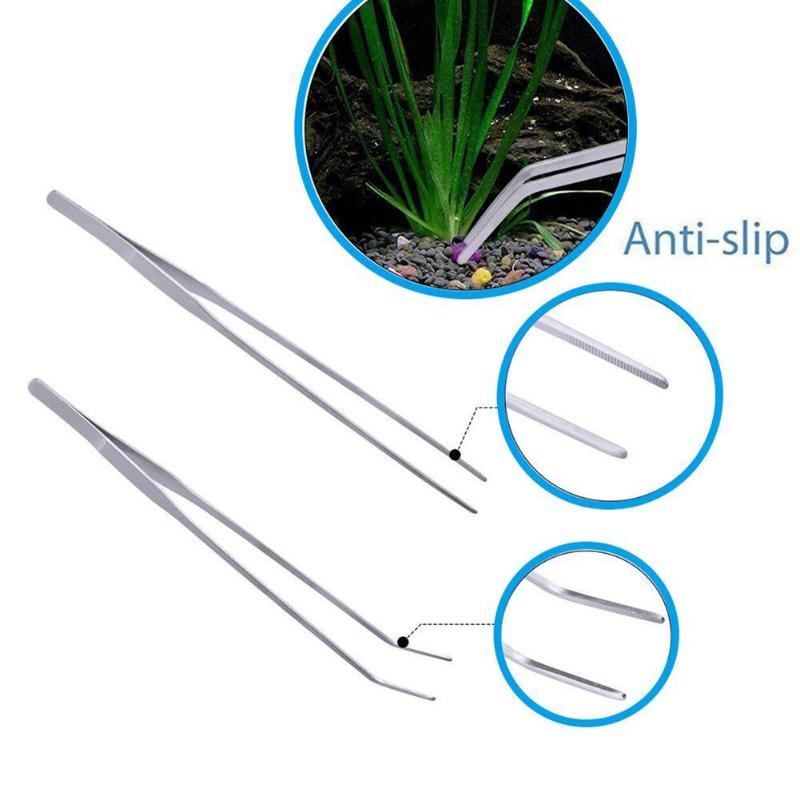 5pcs Aquarium Plant Maintenance Tools Kit Lightweight and Delicate Functional Diversity Curve Straight stainless Scissors Set - ebowsos