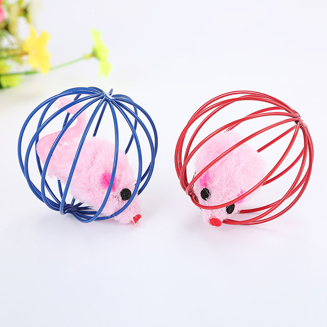 5pcs Christmas Cat Toy Set Cute Interactive Cat Ball Toy Cat Mice Toy Set Pet Teaser Plastic Game Cat Training Toys Pet Supplies-ebowsos