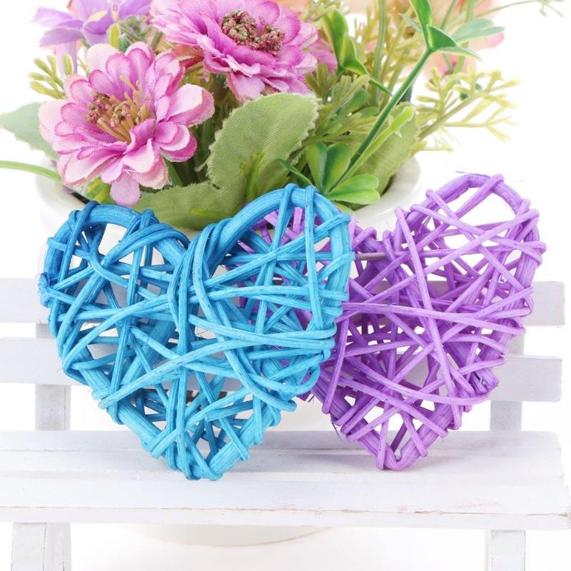 5pcs Cute Heart Rattan Ball DIY Ornament Birthday Wedding Party Decor GiftsX1 - ebowsos