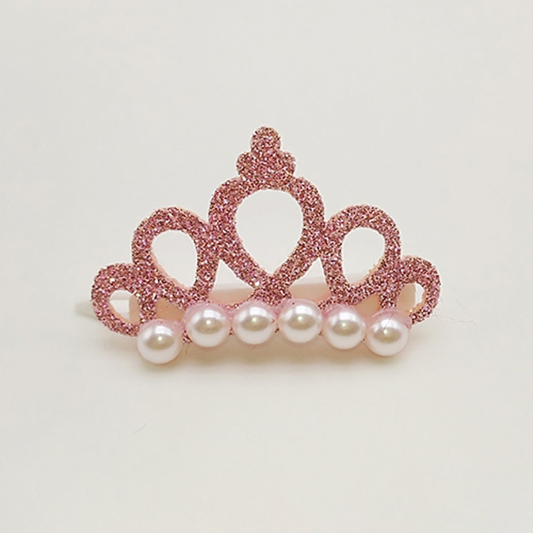 5pcs Pet Hair Clip Faux Pearl Crown Shape Dog Hair Clip Pet Hair Accessory Clothing Accessories Pet Dress Up For Party-ebowsos