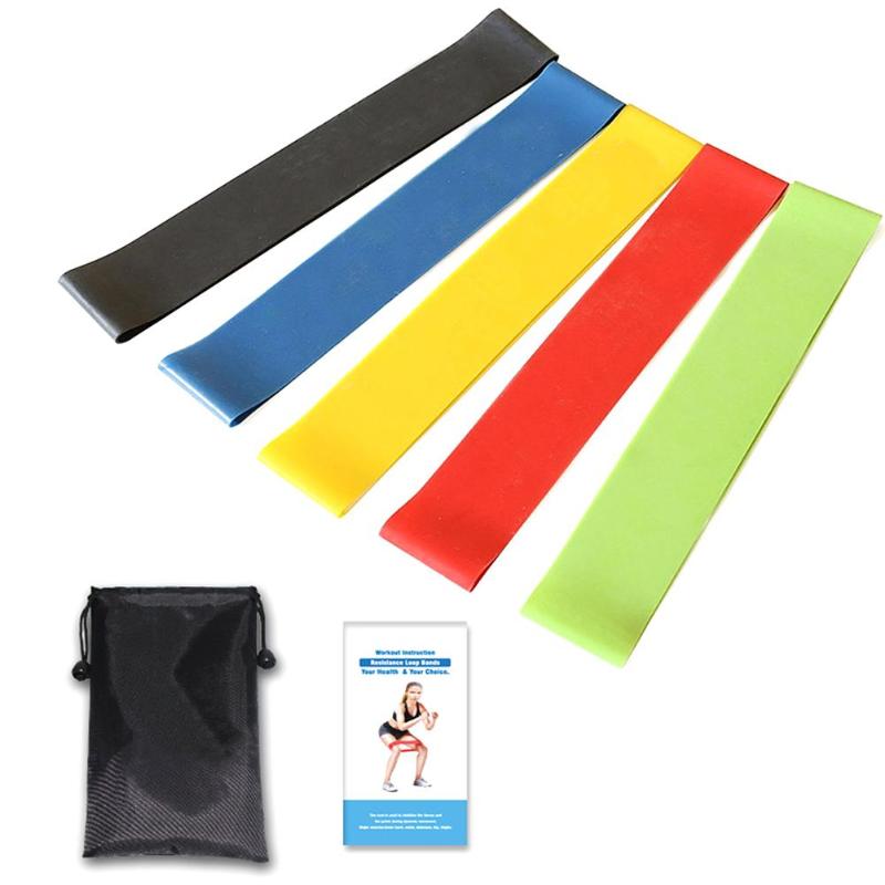 5pcs Resistance Loop Bands Elastic Pull Rope Latex Bands +2pcs Gliding Disc Sports Yoga Exercise Expander for Fitness Training-ebowsos