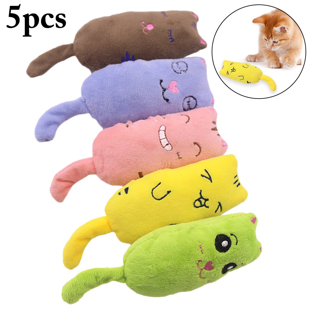 5pcs Safety Teeth Grinding Catnip Toys Funny Interactive Plush Cat Toy Pet Kitten Chewing Toy Claws Thumb Bite Pet Supplies-ebowsos