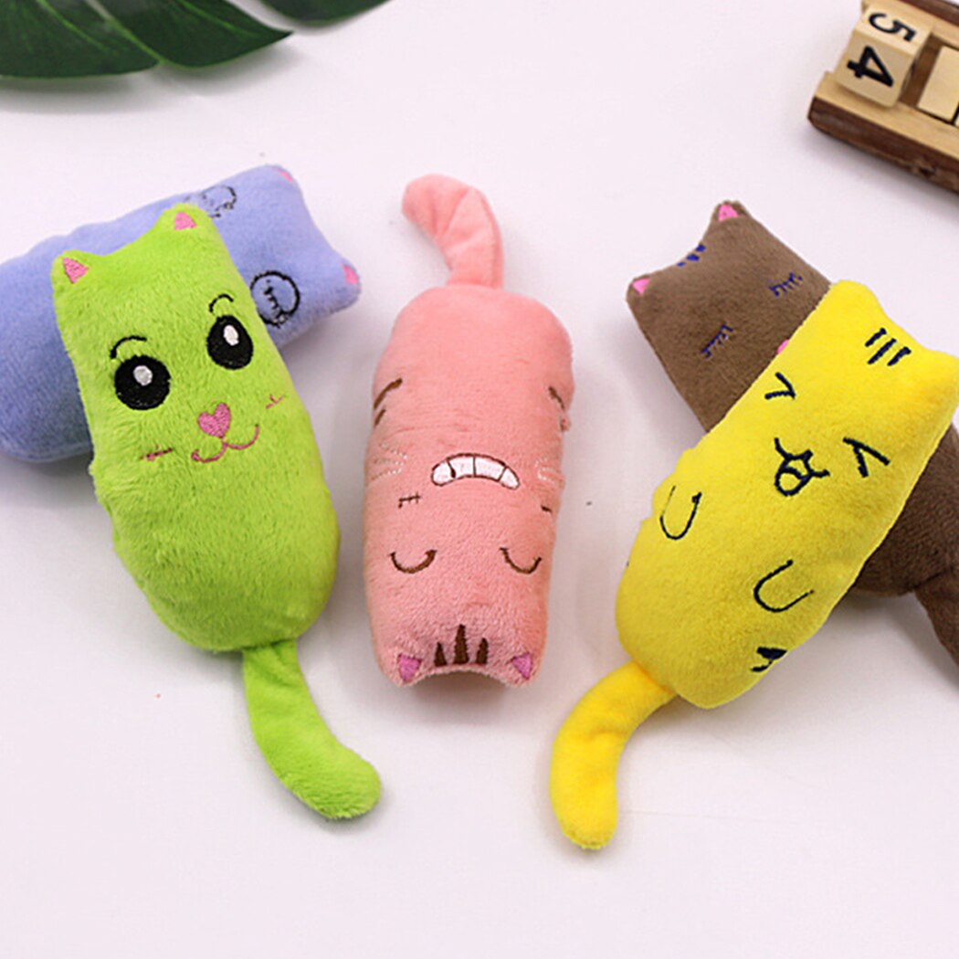 5pcs Safety Teeth Grinding Catnip Toys Funny Interactive Plush Cat Toy Pet Kitten Chewing Toy Claws Thumb Bite Pet Supplies-ebowsos