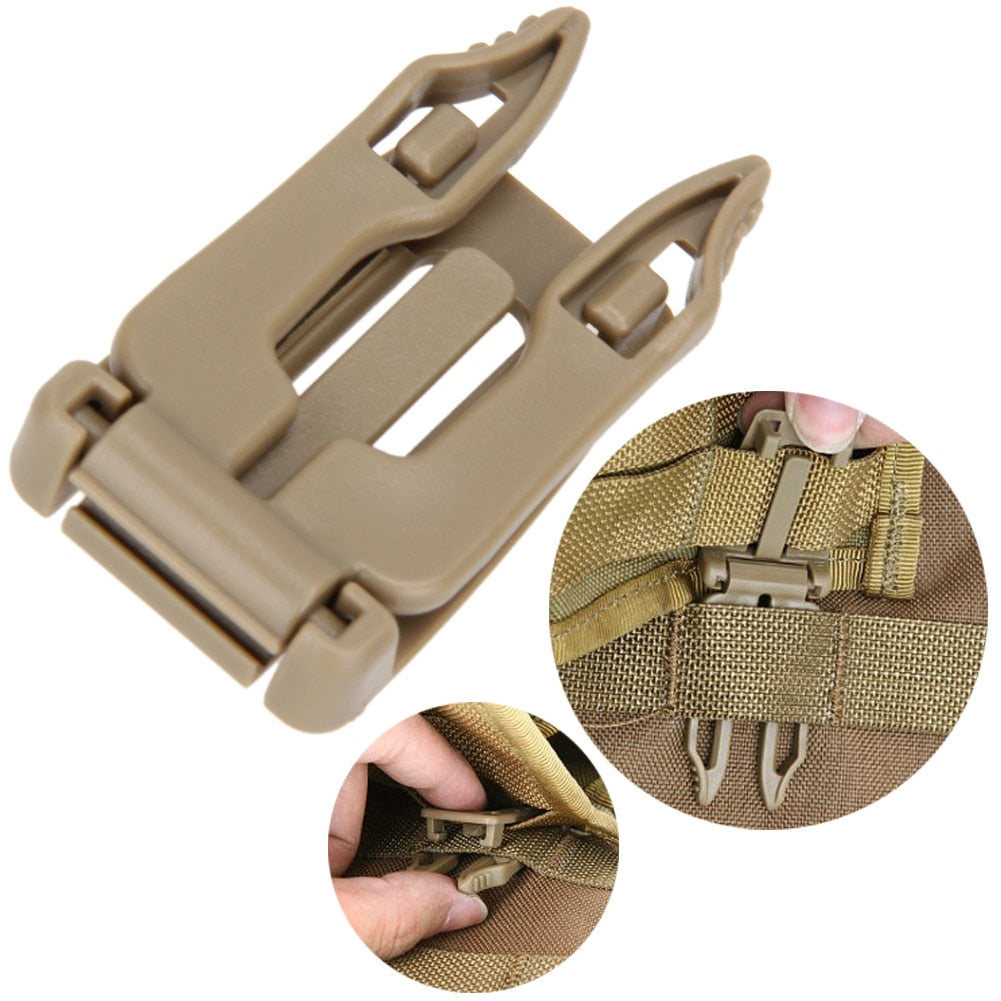 5pcs/lot Backpack Carabiner Tactical Buckle Clip Strap EDC Molle Webbing Connecting Buckles Clip Quick Slip Keeper-ebowsos