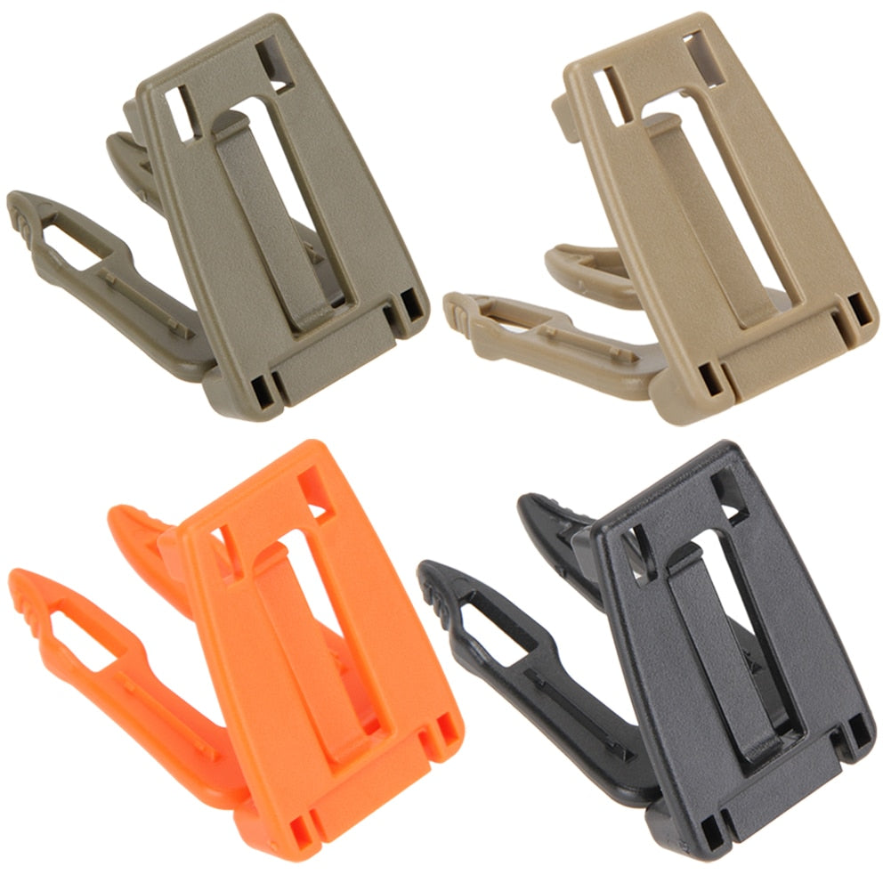 5pcs/lot Backpack Carabiner Tactical Buckle Clip Strap EDC Molle Webbing Connecting Buckles Clip Quick Slip Keeper-ebowsos