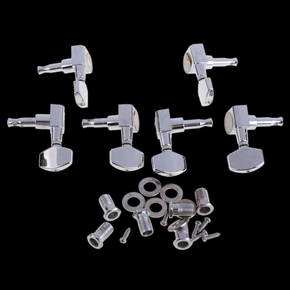 6 Chrome Guitar String Tuning Pegs Tuners Machine Heads Acoustic Electric 3R3L For String Bass-ebowsos