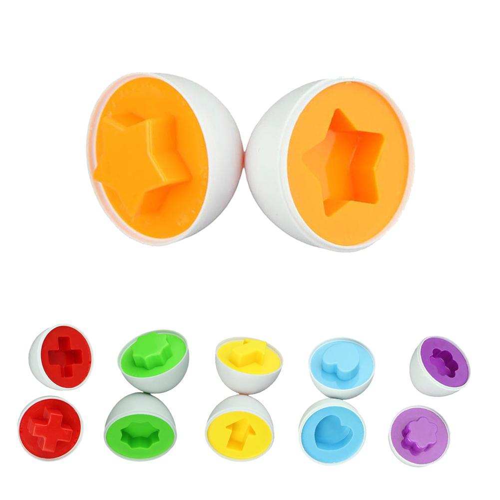 6 Egg/Set Learning Education toys Mixed Shape Wise Pretend Puzzle Smart Baby Kid Learning Toys Tool Hot Sale-ebowsos