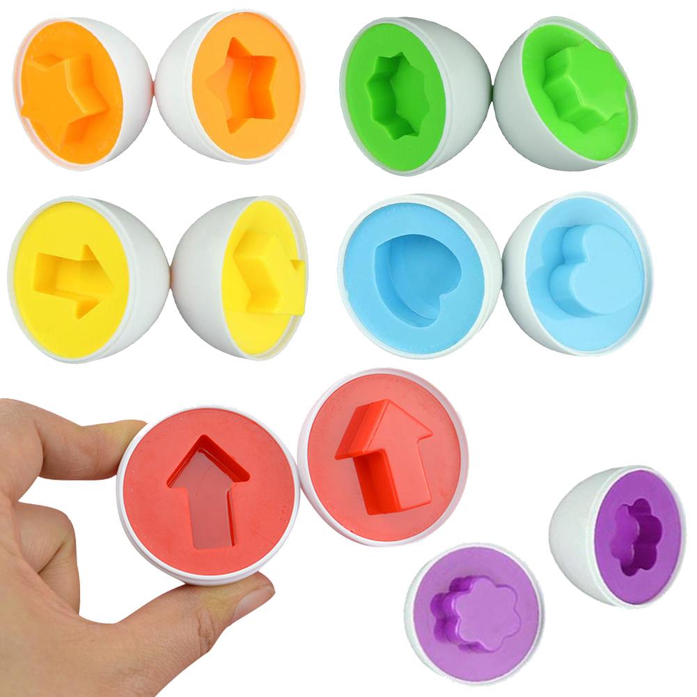 6 Egg/Set Learning Education toys Mixed Shape Wise Pretend Puzzle Smart Baby Kid Learning Toys Tool Hot Sale-ebowsos