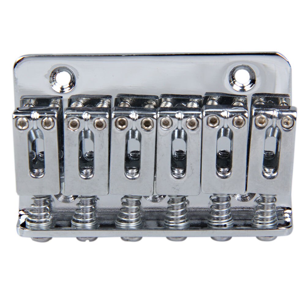 6 Saddle Hardtail Bridge Top Load 65mm Electric Guitar Bridge Guitar String Bridge Saddle with Screw Guitar Replacement-ebowsos