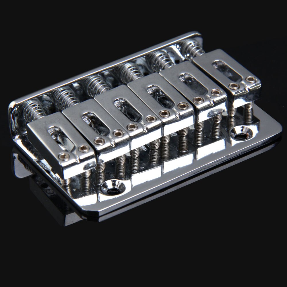 6 Saddle Hardtail Bridge Top Load 65mm Electric Guitar Bridge Guitar String Bridge Saddle with Screw Guitar Replacement-ebowsos