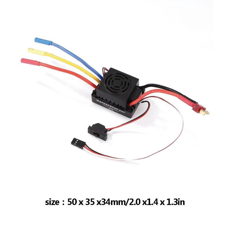 60A Waterproof Brushless Motor Brushless Speed Controller Sensorless ESC Combo Set Connect BEC Wires with Receiver Dropshipping - ebowsos