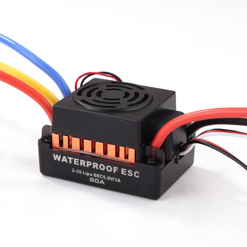 60A Waterproof Brushless Motor Brushless Speed Controller Sensorless ESC Combo Set Connect BEC Wires with Receiver Dropshipping - ebowsos