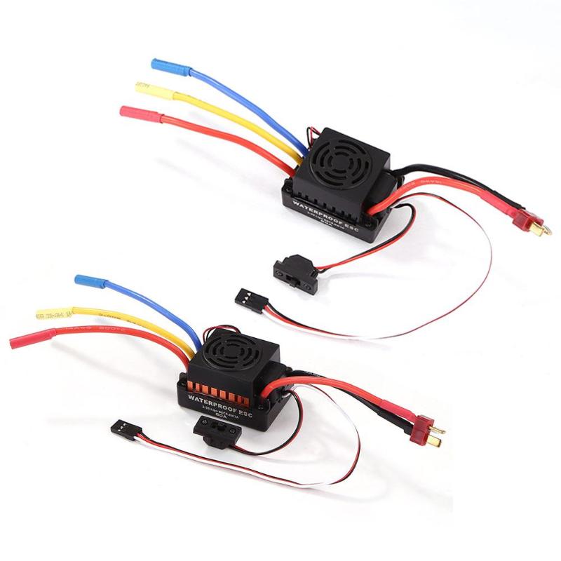 60A Waterproof Brushless Motor Brushless Speed Controller Sensorless ESC Combo Set Connect BEC Wires with Receiver Dropshipping - ebowsos