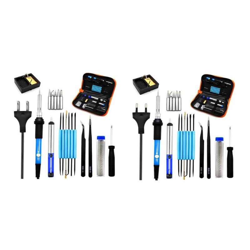 60W Adjustable Temperature 936 Internal Heat Electric Soldering Iron Kit Tips Welding Repair Tool Fast Heating Easy Use - ebowsos