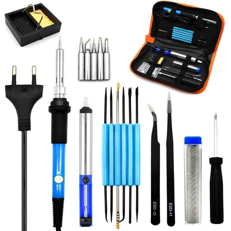 60W Adjustable Temperature 936 Internal Heat Electric Soldering Iron Kit Tips Welding Repair Tool Fast Heating Easy Use - ebowsos