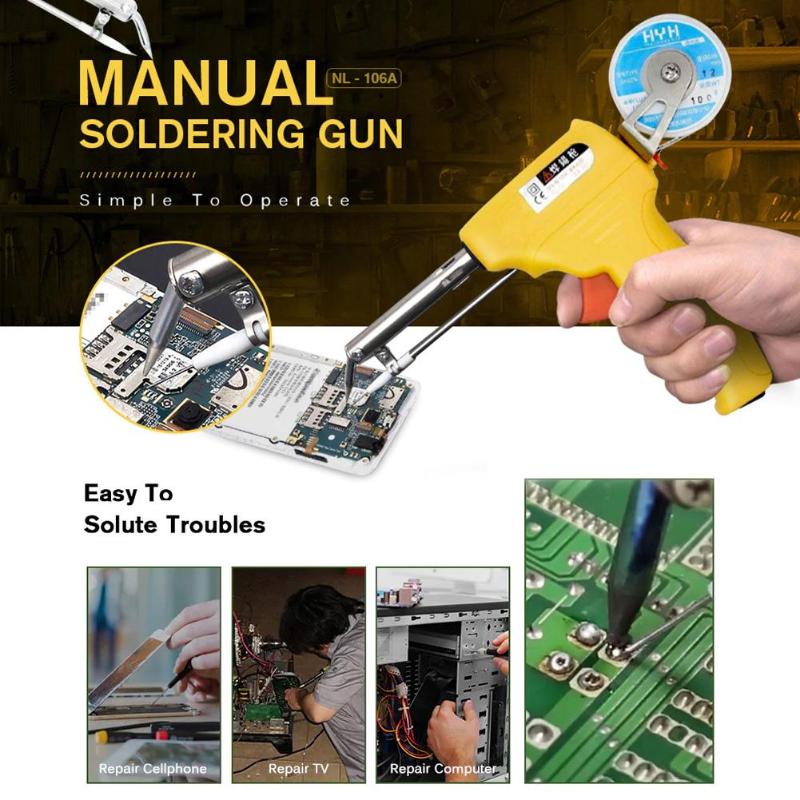 60W NL-106A Manual Soldering Gun Solder Iron Welding Rework Repair Tool - ebowsos