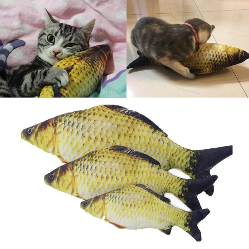 60cm Large Size Artificial Catmint Fish Toys Catnip Cats Kitten Playing Toy Crucian Pet Cat Supplies Goods Accessories - ebowsos