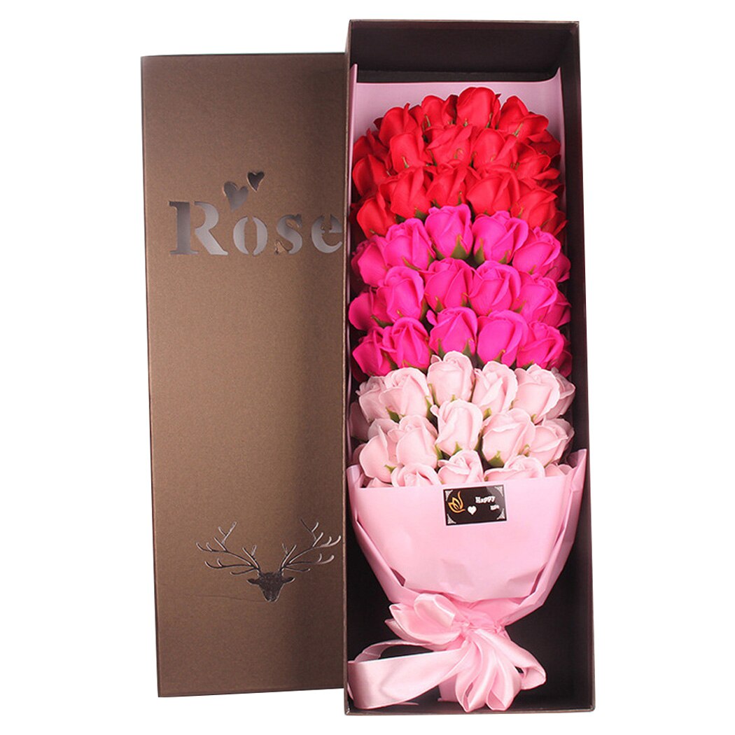 66PCS Beautiful Romantic Soap Flowers Mix Gorgeous Realistic Artificial Roses Preserved Flowers For Valentine'S Day Mother's Day-ebowsos