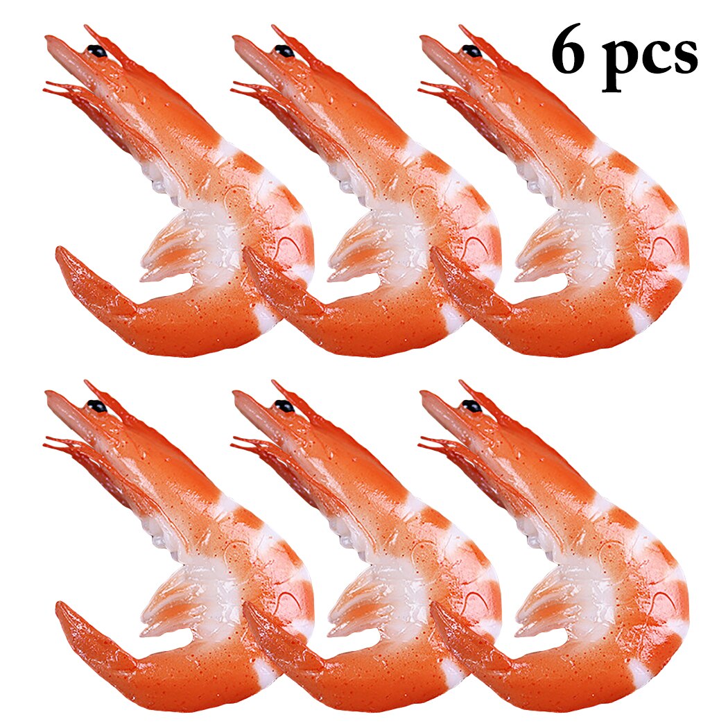 6PCS Simulation PVC Shrimp Simulation Lobster Crab Model High Imitation Shrimp Shooting Prop Fake Food Model Photo Props-ebowsos