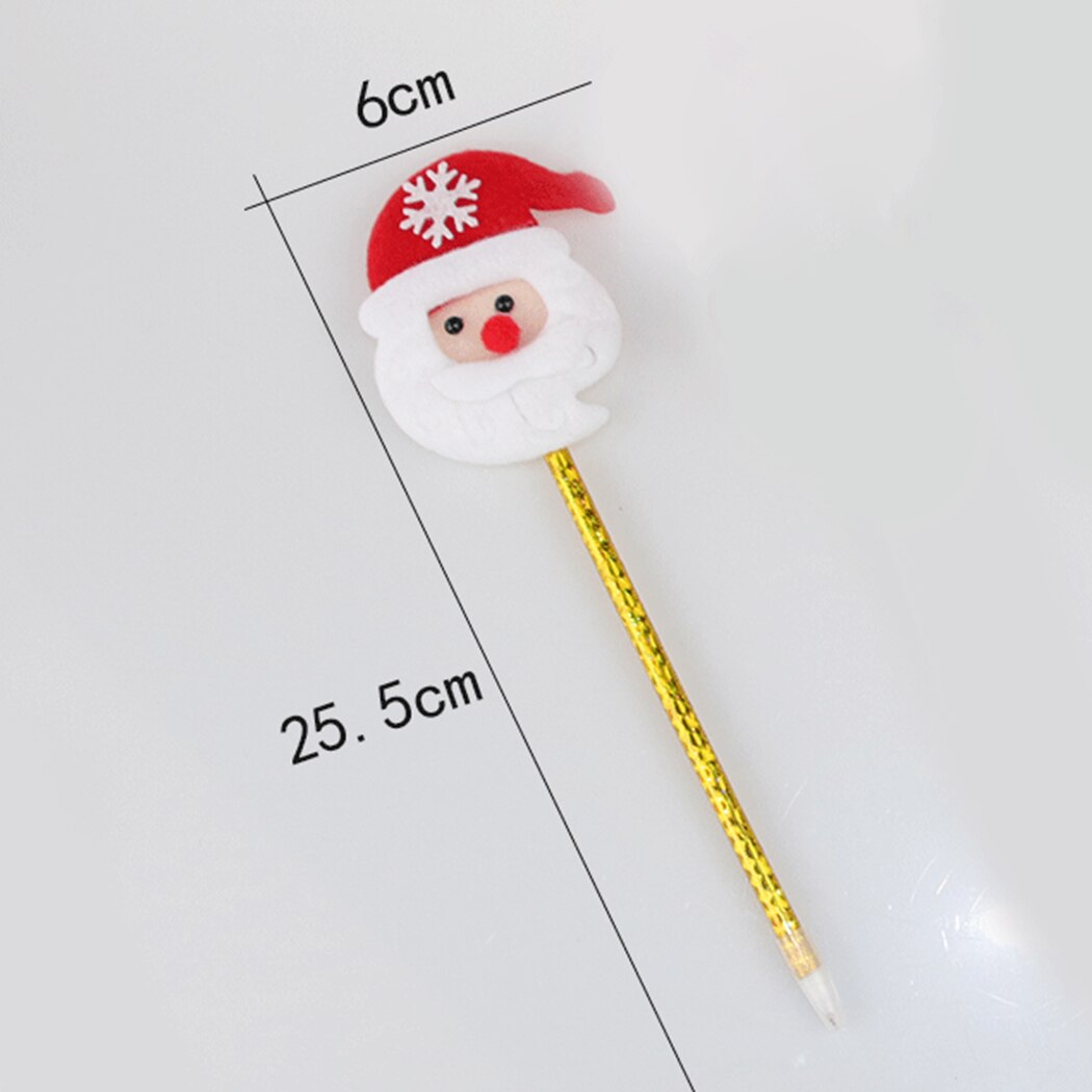 6PCS Stuffed Santa Claus Lightless Snowman Ballpoint Pen Creative Christmas Gift for Children Office School Cute Supplies-ebowsos