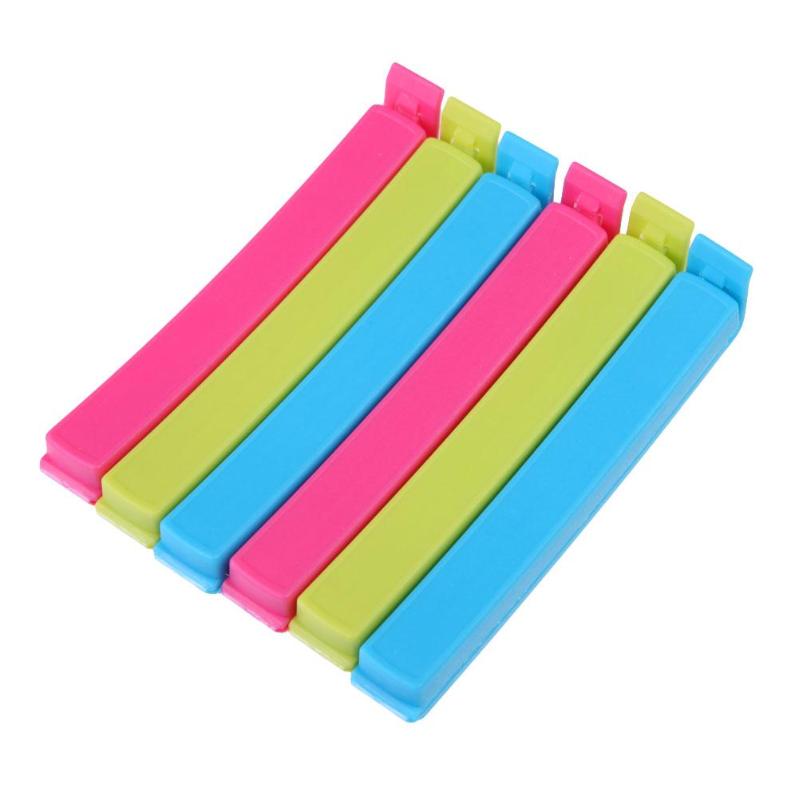 6Pcs Food Snack Seal Sealing Bag Clips Sealer Clamp Kids Kitchen Tool Beautiful And Useful Bag Clips - ebowsos