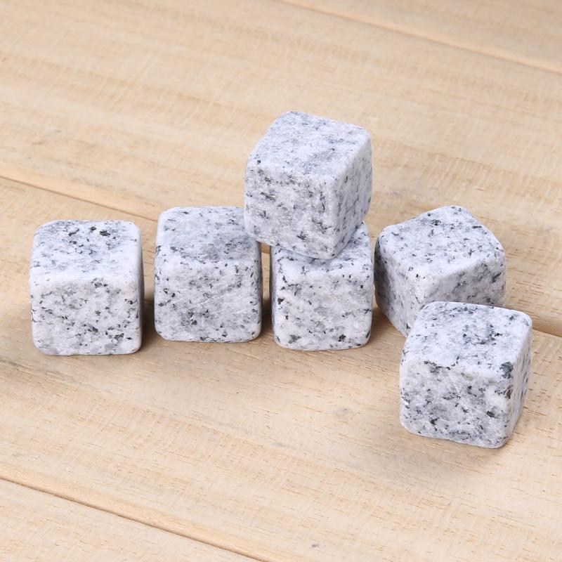 6Pcs Natural Whiskey Stones Rock Ice Stone Sipping Whisky Alcohol Cooler Wedding Favor Gifts Christmas Bar Accessories - ebowsos