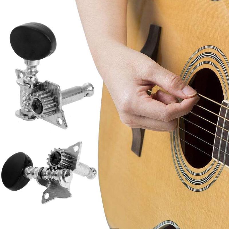 6pcs 3Right 3Left L Single Hole Open Style Key Buttons String Tuning Pegs Tuners Knobs for Classic Folk Guitar-ebowsos