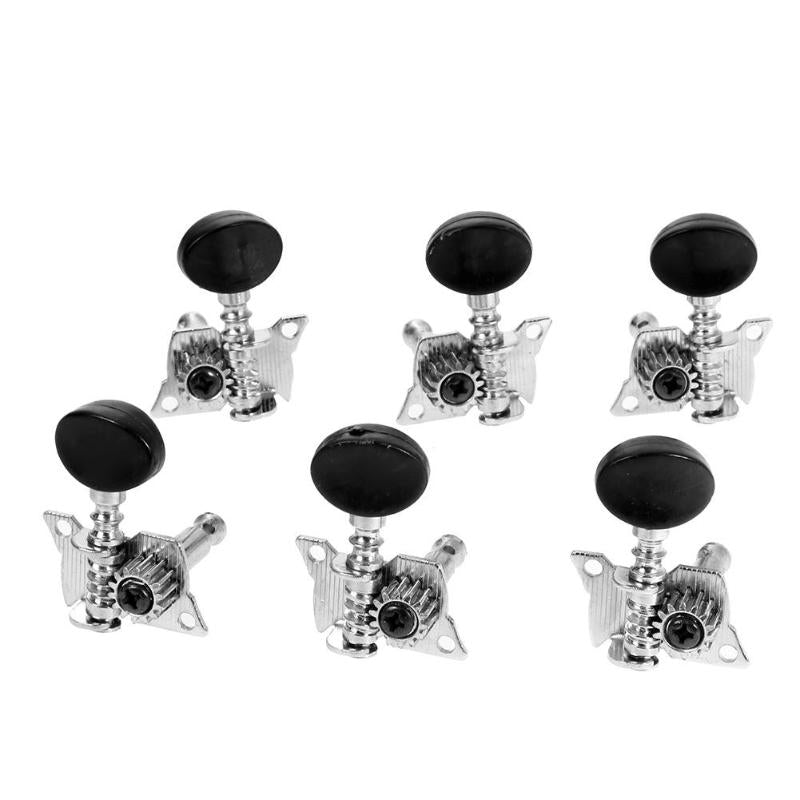 6pcs 3Right 3Left L Single Hole Open Style Key Buttons String Tuning Pegs Tuners Knobs for Classic Folk Guitar-ebowsos