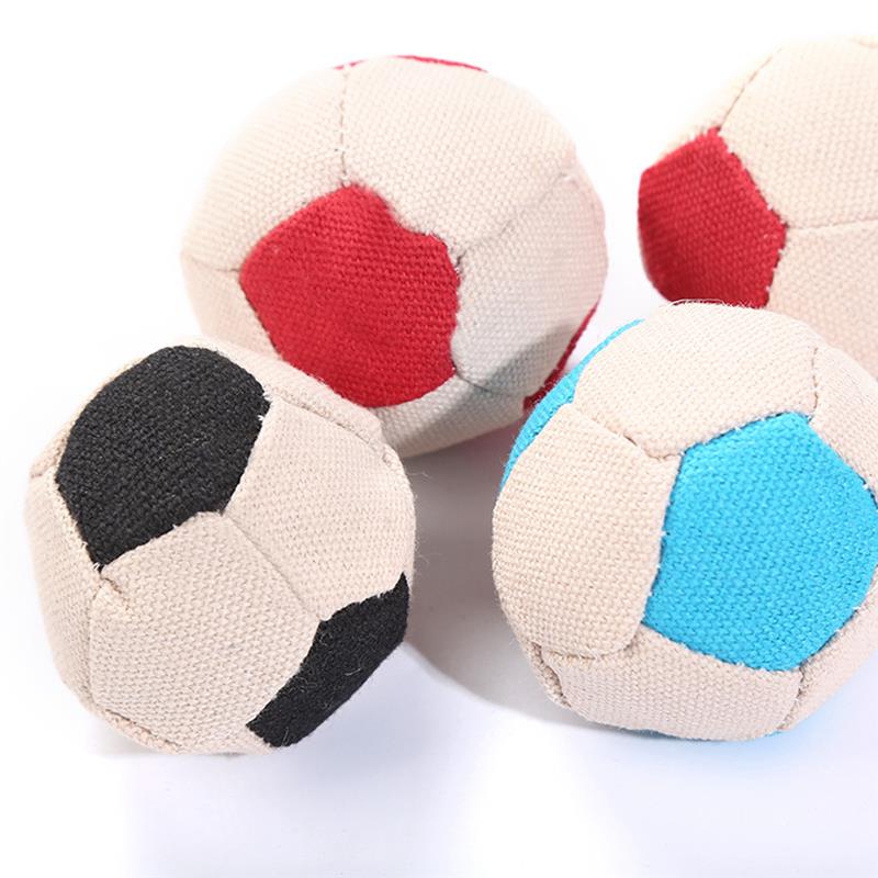 6pcs Bite Resistant Pet Ball Toys Set Creative Canvas Football Shape Cat Ball Toy Cat Play Toy Pet Supplies Cat Favors-ebowsos