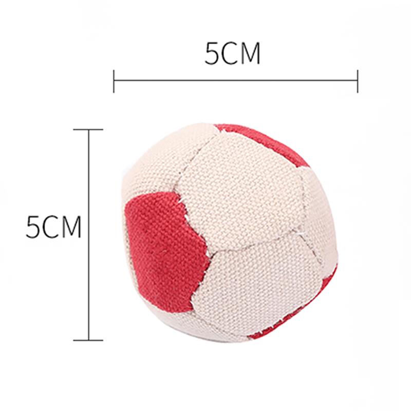 6pcs Bite Resistant Pet Ball Toys Set Creative Canvas Football Shape Cat Ball Toy Cat Play Toy Pet Supplies Cat Favors-ebowsos