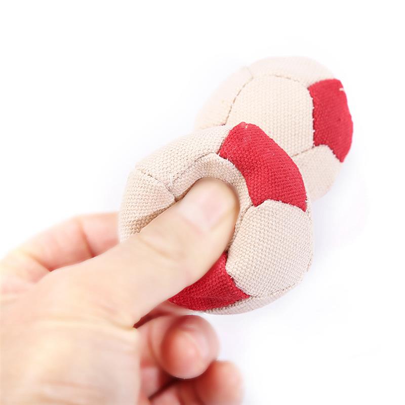 6pcs Bite Resistant Pet Ball Toys Set Creative Canvas Football Shape Cat Ball Toy Cat Play Toy Pet Supplies Cat Favors-ebowsos