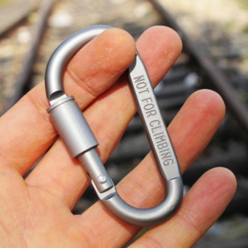 6pcs D-ring Carabiner Keychain Aluminum Alloy Outdoor Climbing Hammock Buckle with Sufficient Durability and Ruggedness-ebowsos