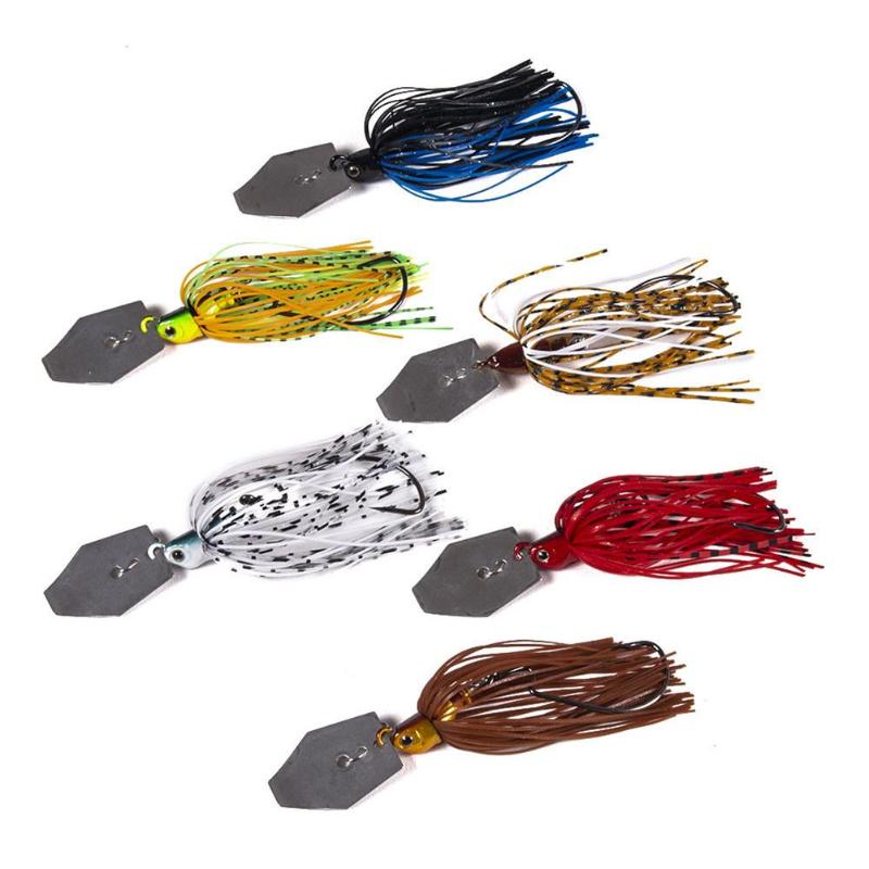 6pcs Fishing Spinnerbait Skirt Metal Jig Simulation Sequins Spinner Beard Crankbait With Beard Outdoor River Fishing Accessory-ebowsos