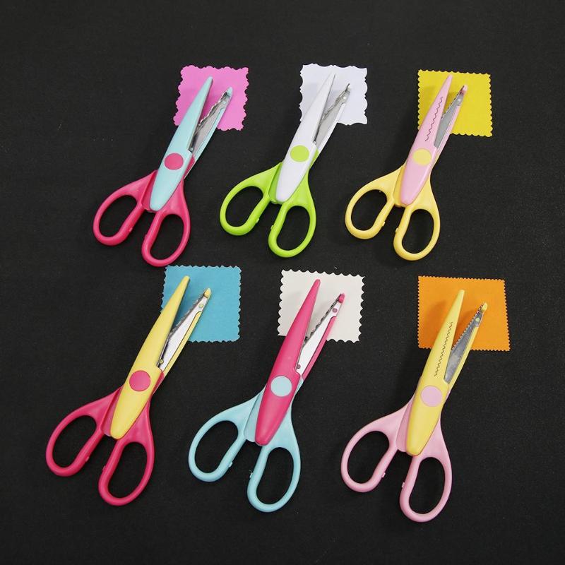 6pcs Stainless Steel Plastic DIY Scrapbook Scissors Delicate Photo Lace Craft Scissors Necessary Cutting Paper Cloth Gadgets - ebowsos